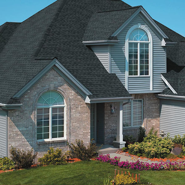 Home With GAF Charcoal Black Shingles On Its Roof